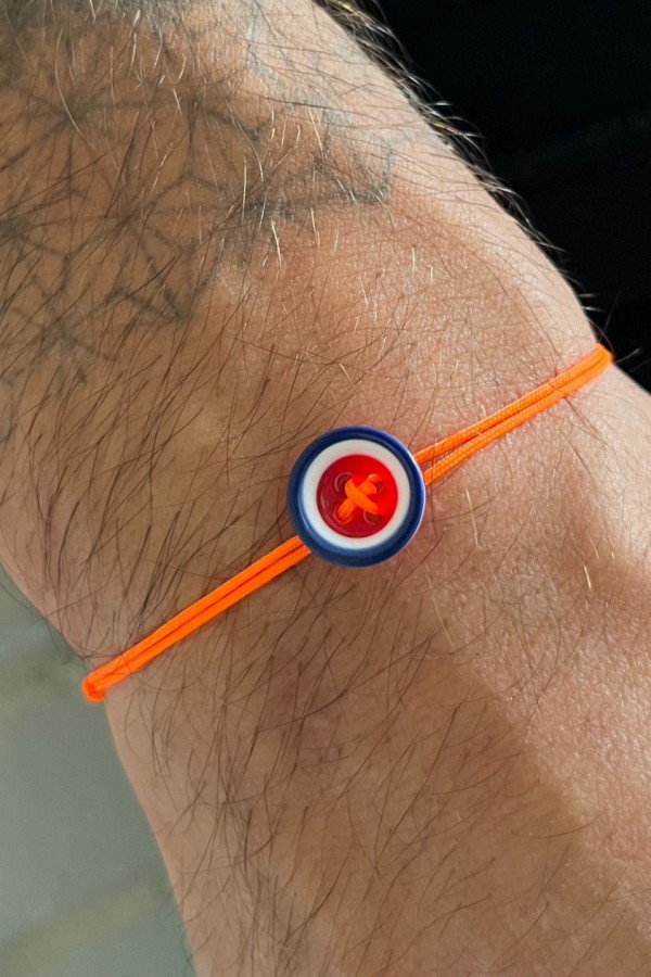 Orange neon button bracelet 