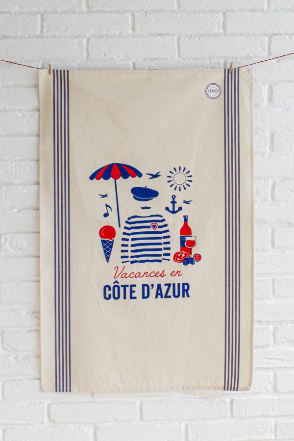 Tea towel cote d'azur 