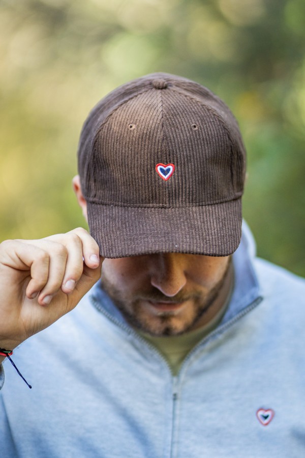 Brown corduroy cap