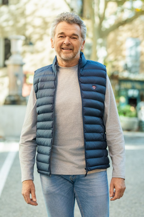 Navy Sleeveless Down Jacket 