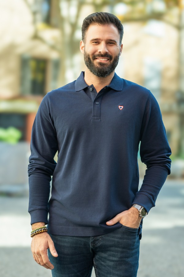 Polo long sleeves navy